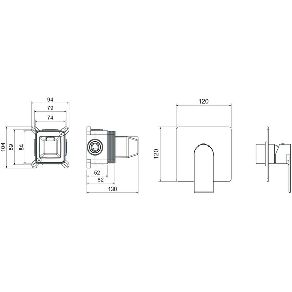 Смеситель для душа Aquatek Лира AQ1466MB (со скрытой частью) чёрный матовый, Цвет производителя: чёрный матовый - фото 3