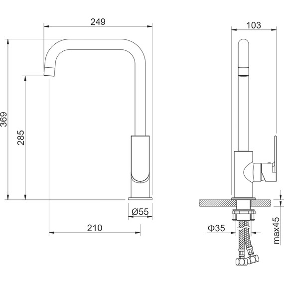 Смеситель для кухни Aquatek Лира AQ1480CR, Цвет производителя: хром - фото 9