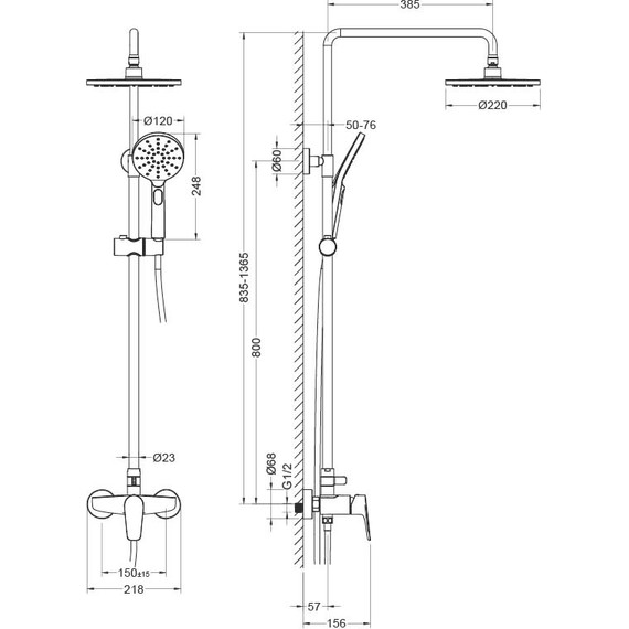 Душевая стойка Aquatek Бетта AQ2160CR, Цвет производителя: хром - фото 10