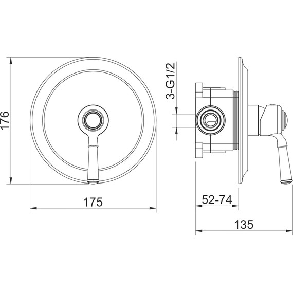 Смеситель для душа Aquatek Классик AQ1566PG (со скрытой частью) золото, Цвет производителя: золото - фото 4