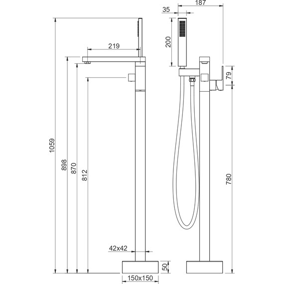 Смеситель для ванны Aquatek Либра AQ1645CR, Цвет производителя: хром - фото 6