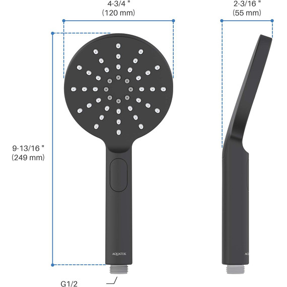 Ручной душ Aquatek Оберон AQ2006MB, чёрный матовый - фото 7
