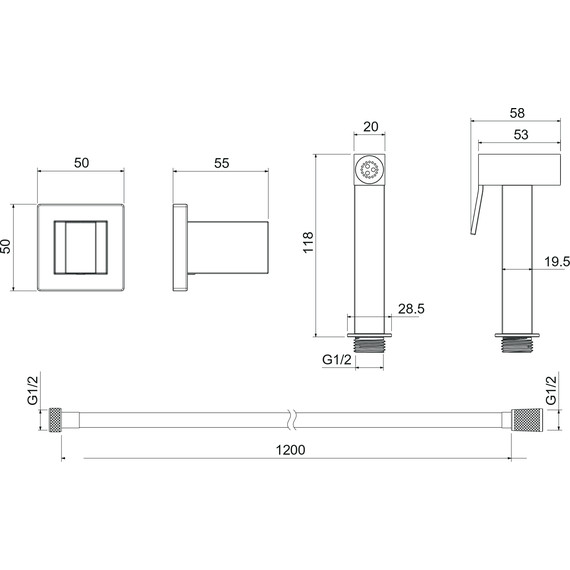 Гигиенический душ Aquatek AQ2053MB, чёрный матовый - фото 3