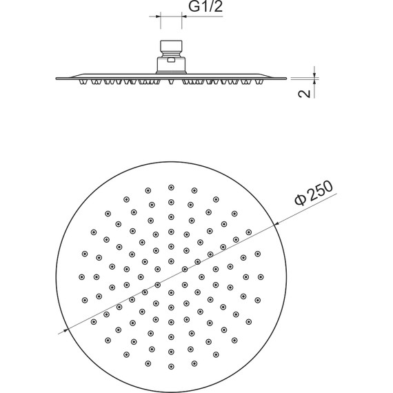 Верхний душ Aquatek 250x250 мм AQ2073CR - фото 9
