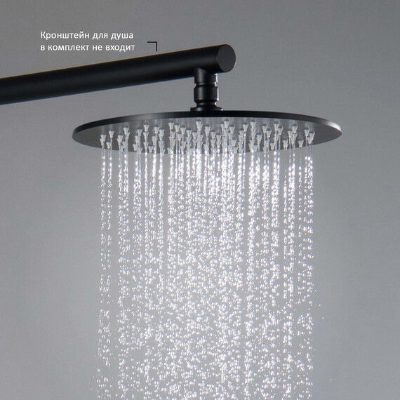 Верхний душ Aquatek 250x250 мм AQ2077MB, чёрный матовый - фото 5