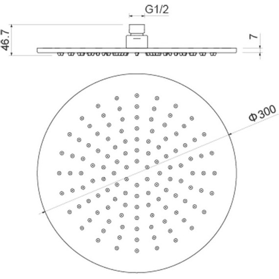 Верхний душ Aquatek 300x300 мм AQ2079CR - фото 3