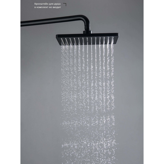 Верхний душ Aquatek 260x188 мм AQ2087MB, чёрный матовый - фото 4