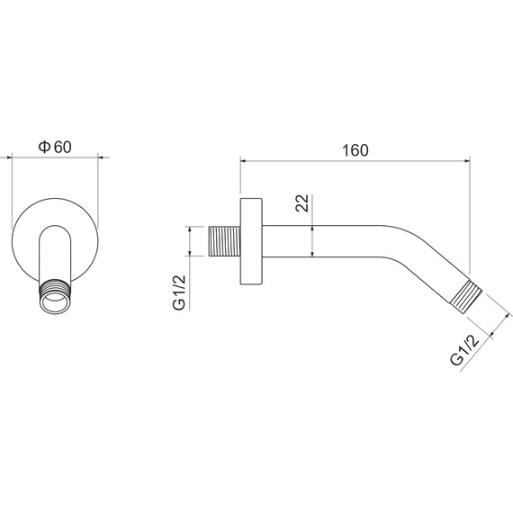 Кронштейн стеновой для верхнего душа Aquatek AQ2173CR - фото 4