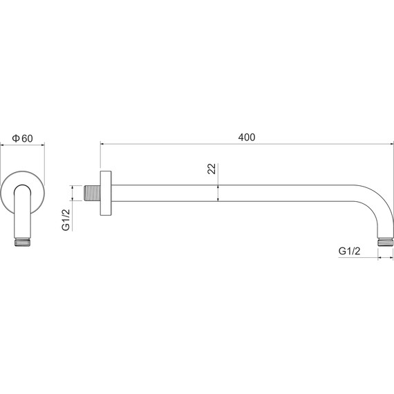 Кронштейн стеновой для верхнего душа Aquatek AQ2176MB, чёрный матовый - фото 4