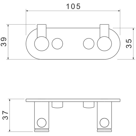Двойной крючок Aquatek Европа AQ4102MB, цвет чёрный матовый - фото 6