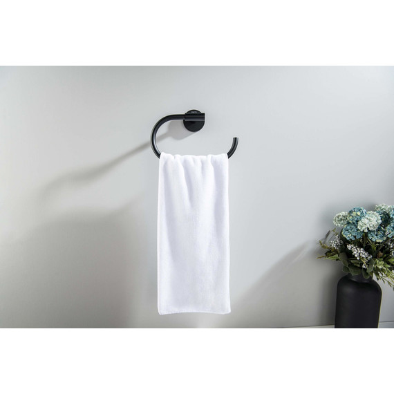 Кольцо для полотенец Aquatek Оберон AQ4221MB, цвет чёрный матовый - фото 5