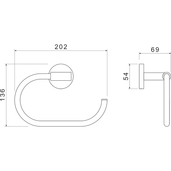 Кольцо для полотенец Aquatek Оберон AQ4221MB, цвет чёрный матовый - фото 7