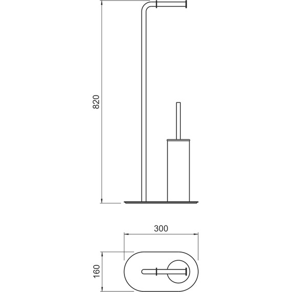 Ёршик для унитаза с держателем для туалетной бумаги Aquatek Оберон AQ4231MB, цвет чёрный матовый - фото 6