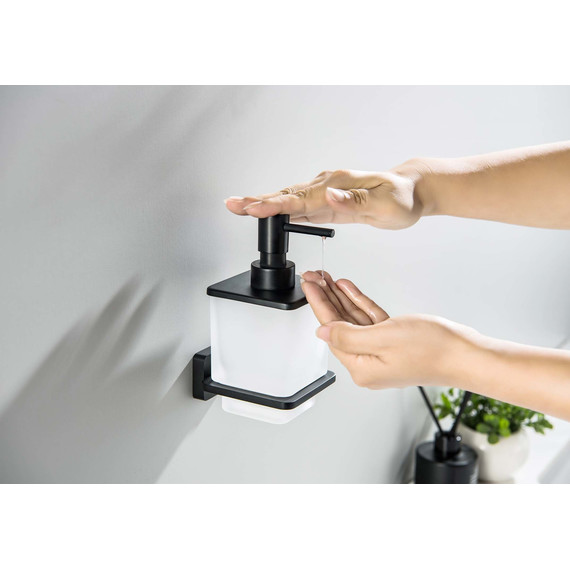 Дозатор для жидкого мыла Aquatek Либра AQ4305MB, цвет чёрный матовый - фото 3
