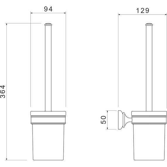 Ёршик для унитаза Aquatek Классик AQ4510MB, цвет чёрный матовый - фото 5