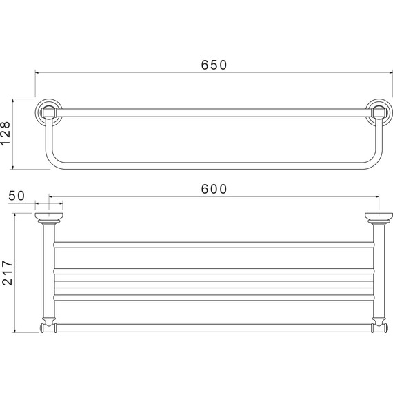 Полка для полотенец Aquatek Классик AQ4515MB, цвет чёрный матовый - фото 6