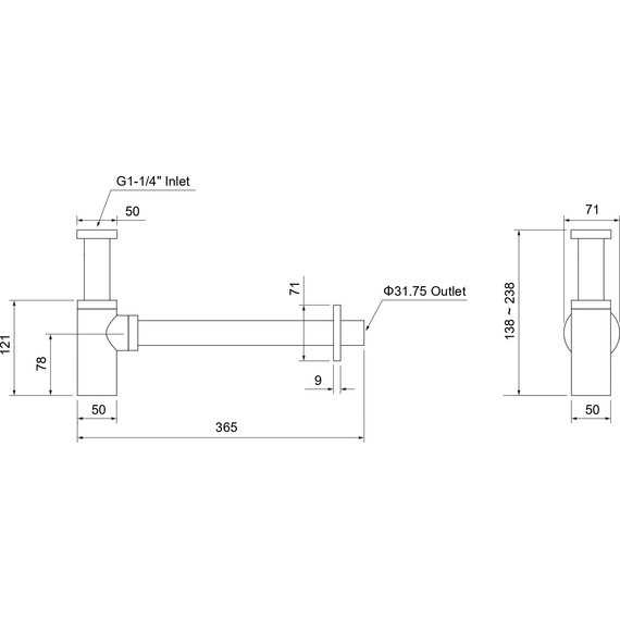 Сифон для умывальника Aquatek AQ6012MB, чёрный матовый - фото 9