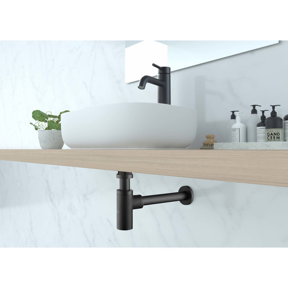 Сифон для умывальника Aquatek AQ6012MB, чёрный матовый - фото 2