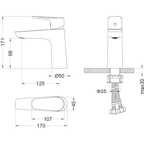 Набор смесителей 3 в 1 для душа Aquatek Бетта AQ1131CR, Цвет производителя: хром - фото 10