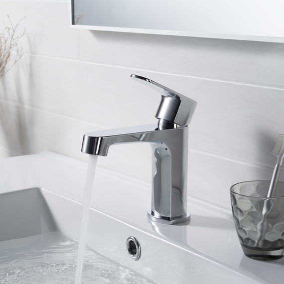 Набор смесителей 3 в 1 для ванны с коротким изливом Aquatek Оберон AQ1230CR, Цвет производителя: хром - фото 7