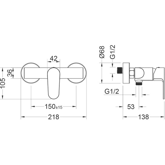 Набор смесителей 3 в 1 для душа Aquatek Оберон AQ1231MB, чёрный матовый, Цвет производителя: чёрный матовый - фото 8