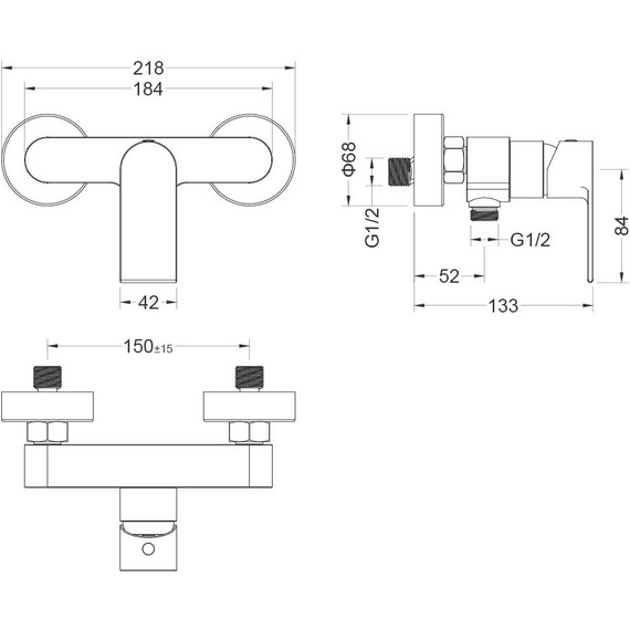 Набор смесителей 3 в 1 для душа Aquatek Лира AQ1431CR, Цвет производителя: хром - фото 7