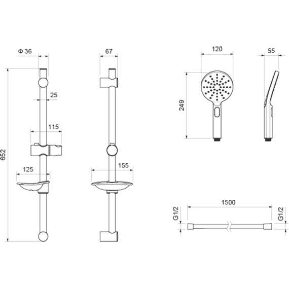 Смеситель для душа Aquatek Оберон AQ1232MB, чёрный матовый, Цвет производителя: чёрный матовый - фото 5