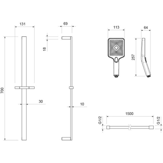 Набор смесителей 3 в 1 для ванны с коротким изливом Aquatek Либра AQ1630CR, Цвет производителя: хром - фото 6