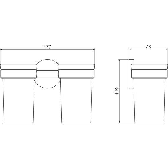Стакан двойной для зубных щеток Aquatek Европа AQ4117BG, цвет золото шлифованное - фото 6