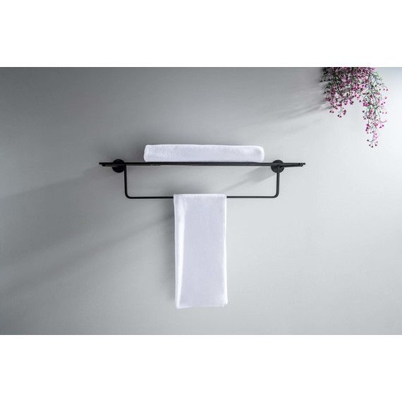 Полка для полотенец Aquatek Бетта AQ4615MB, цвет чёрный матовый - фото 5
