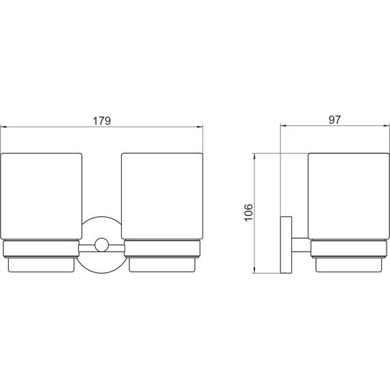 Стакан двойной для зубных щеток Aquatek Бетта AQ4617BGM, цвет оружейная сталь - фото 6