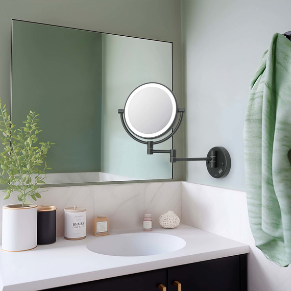 Зеркало косметическое настенное Aquatek  AQ4912MB, цвет чёрный матовый - фото 12