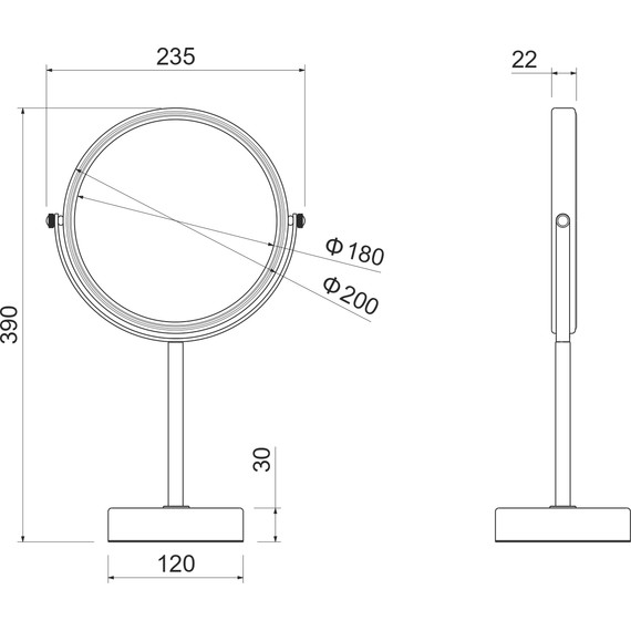 Зеркало косметическое настольное Aquatek  AQ4913CR - фото 7