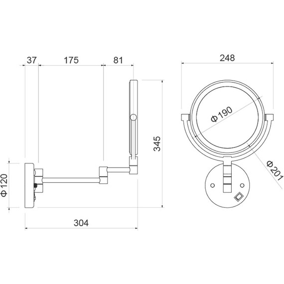 Зеркало косметическое настенное Aquatek  AQ4915CR - фото 8