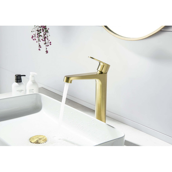 Смеситель для раковины высокий Aquatek Оберон AQ1204BG, золото шлифованное, Цвет производителя: золото шлифованное - фото 6