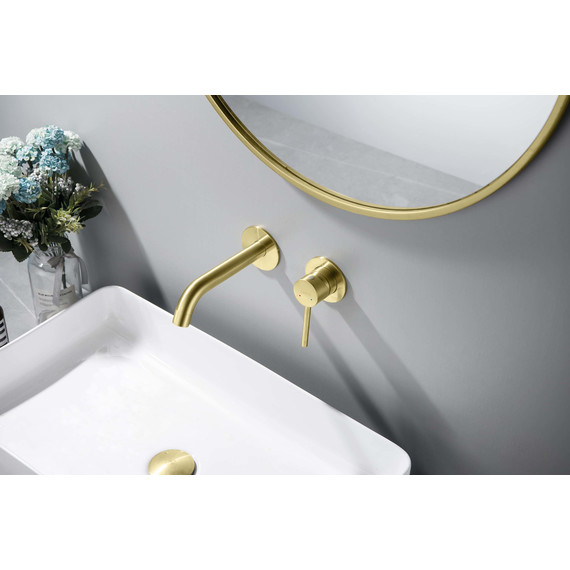Смеситель для раковины настенный Aquatek Европа AQ1313BG, золото шлифованное, Цвет производителя: золото шлифованное - фото 6