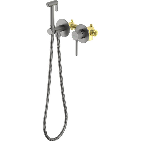 Набор для гигиенического душа Aquatek Европа AQ1319BGM (со скрытой частью) оружейная сталь - фото 2