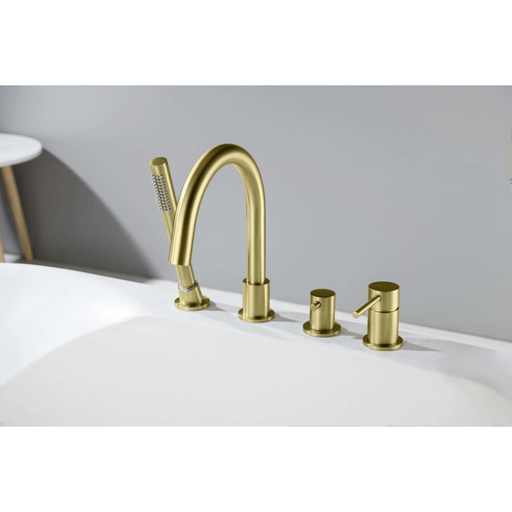 Смеситель для ванны Aquatek Европа AQ1348BG, золото шлифованное, Цвет производителя: золото шлифованное - фото 4