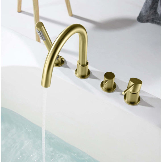 Смеситель для ванны Aquatek Европа AQ1348BG, золото шлифованное, Цвет производителя: золото шлифованное - фото 6