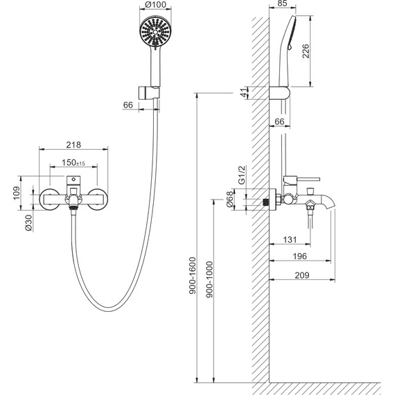 Смеситель для ванны Aquatek Европа AQ1349BG, золото шлифованное, Цвет производителя: золото шлифованное - фото 4