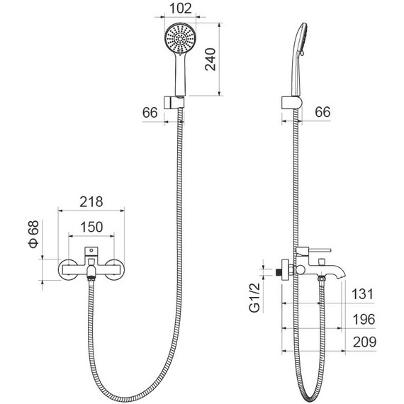Смеситель для ванны Aquatek Европа AQ1349BGM, оружейная сталь, Цвет производителя: оружейная сталь - фото 3