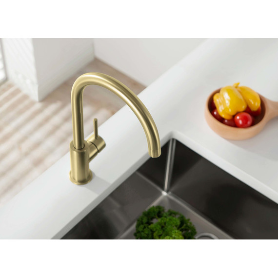 Смеситель для кухни Aquatek Европа AQ1382BG, золото шлифованное, Цвет производителя: золото шлифованное - фото 8