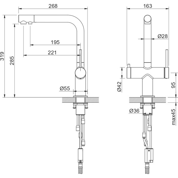 Смеситель для кухни Aquatek Европа AQ1385BGM, оружейная сталь, Цвет производителя: оружейная сталь - фото 6