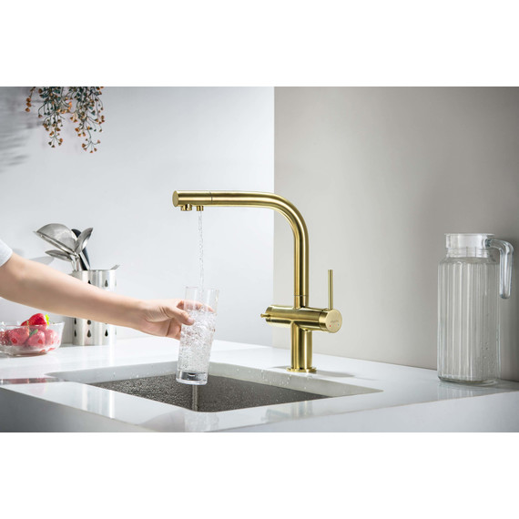 Смеситель для кухни Aquatek Европа AQ1385BG, золото шлифованное, Цвет производителя: золото шлифованное - фото 5