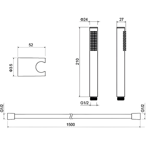 Душевой гарнитур Aquatek Европа AQ2034BG, золото шлифованное - фото 7