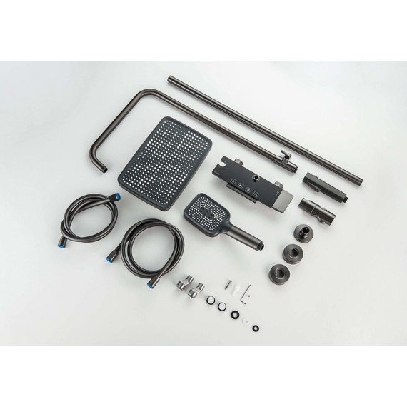 Душевая стойка Aquatek Поларис AQ3040BGM (с гигиеническим душем) оружейная сталь, Цвет производителя: оружейная сталь - фото 4