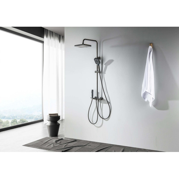 Душевая стойка Aquatek Поларис AQ3040BGM (с гигиеническим душем) оружейная сталь, Цвет производителя: оружейная сталь - фото 5