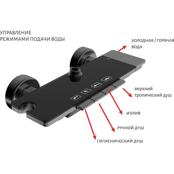 Душевая стойка Aquatek Поларис AQ3040CR (с гигиеническим душем), Цвет производителя: хром - фото 2