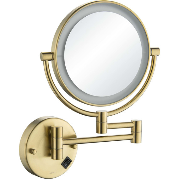 Зеркало косметическое настенное Aquatek AQ4912BG, цвет золото шлифованное - фото 4