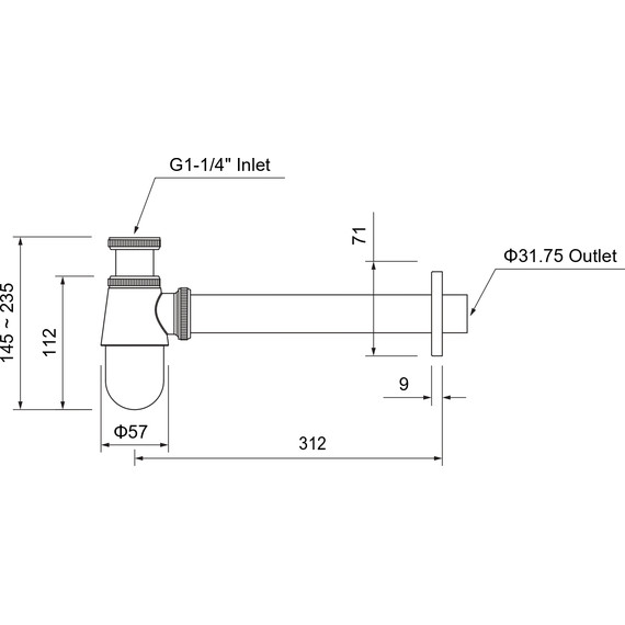Сифон для умывальника Aquatek AQ6014BGM, оружейная сталь - фото 3